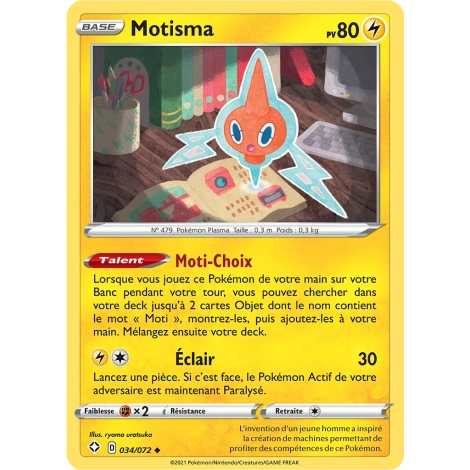 Carte Motisma - Peu commune (Brillante) de Pokémon Destinées Radieuses 034/072