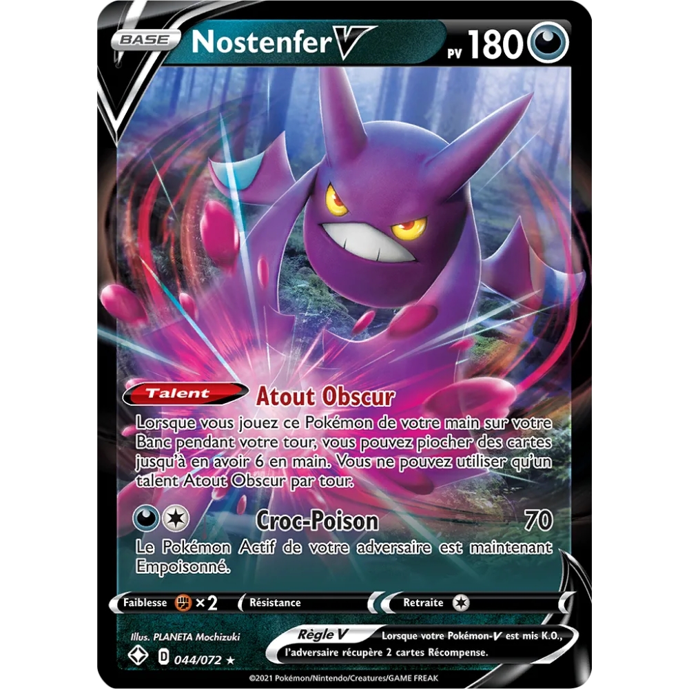 Carte Nostenfer - Holographique rare V de Pokémon Destinées Radieuses 044/072