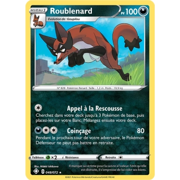 Roublenard 048/072 : Joyau Holographique rare de l'extension Pokémon Destinées Radieuses