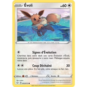 Carte Évoli - Commune (Brillante) de Pokémon Destinées Radieuses 052/072