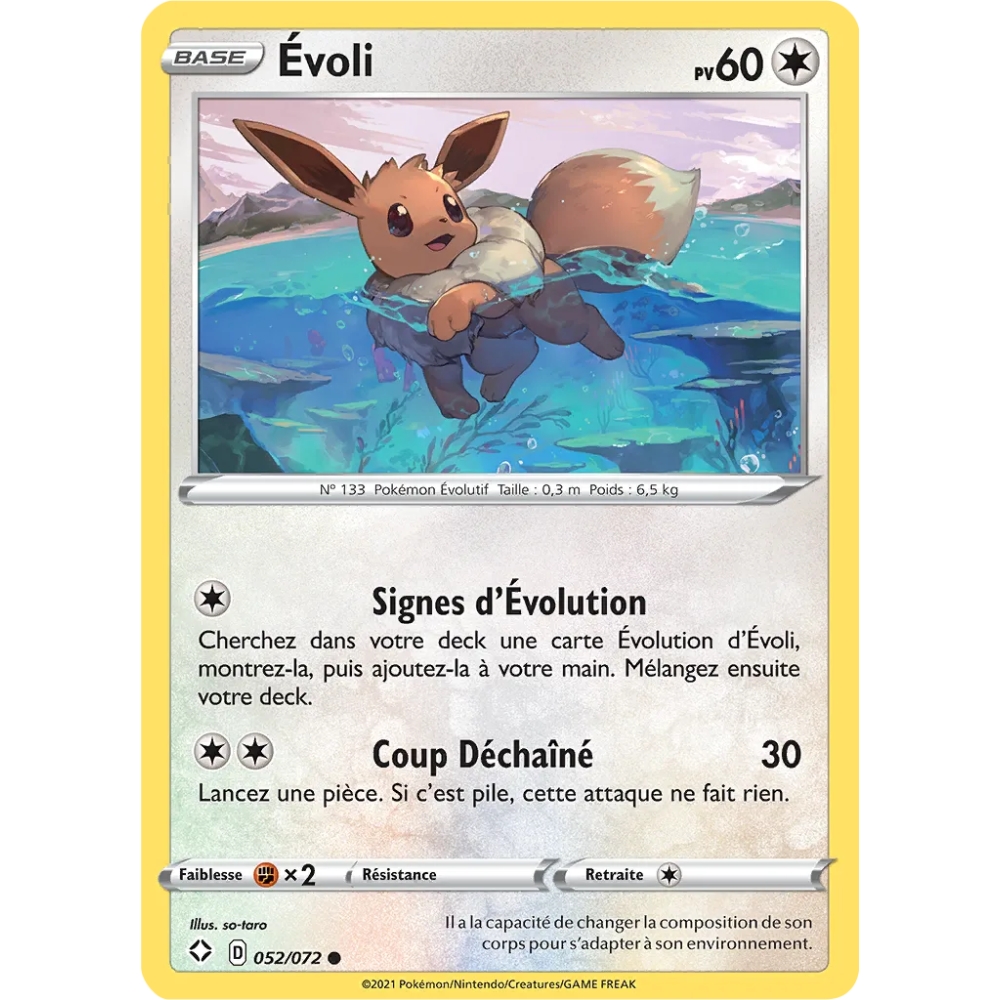 Carte Évoli - Commune (Brillante) de Pokémon Destinées Radieuses 052/072