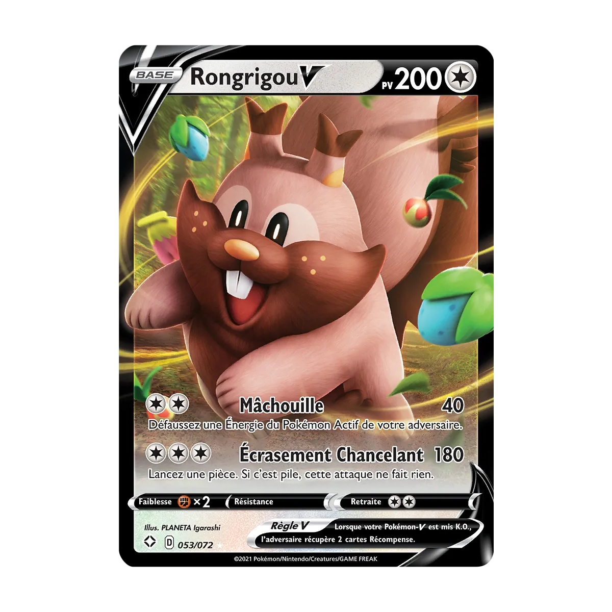 Rongrigou 053/072 : Joyau Holographique rare V de l'extension Pokémon Destinées Radieuses