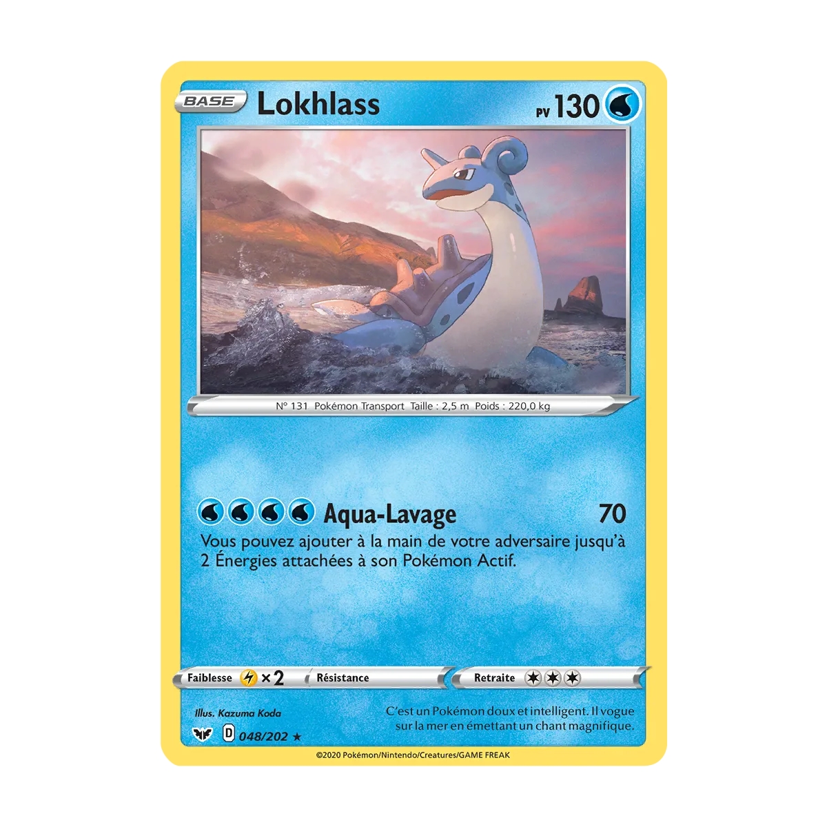 Lokhlass 048/202 : Joyau Rare (Brillante) de l'extension Pokémon Épée et Bouclier