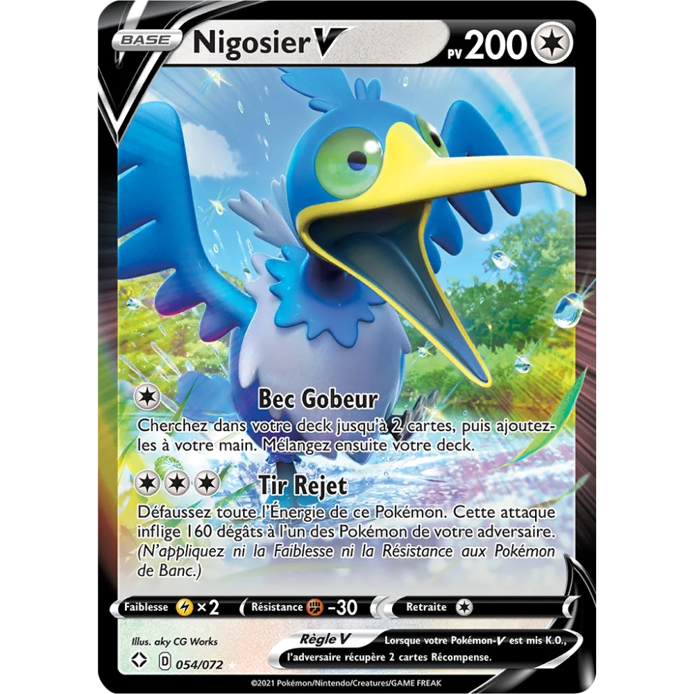 Nigosier 054/072 : Joyau Holographique rare V de l'extension Pokémon Destinées Radieuses