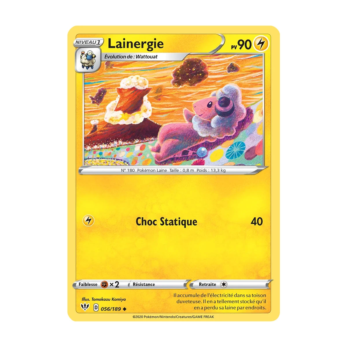 Lainergie 056/189 : Joyau Peu commune (Brillante) de l'extension Pokémon Épée et Bouclier Ténèbres Embrasées