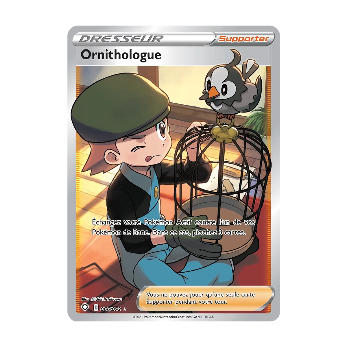 Ornithologue 066/072 : Joyau Ultra rare de l'extension Pokémon Destinées Radieuses