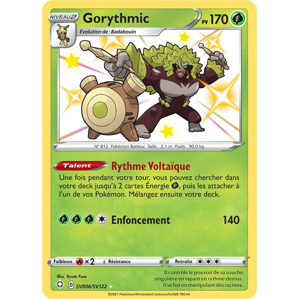 Gorythmic SV006/SV122 : Joyau Chromatique rare de l'extension Pokémon Destinées Radieuses