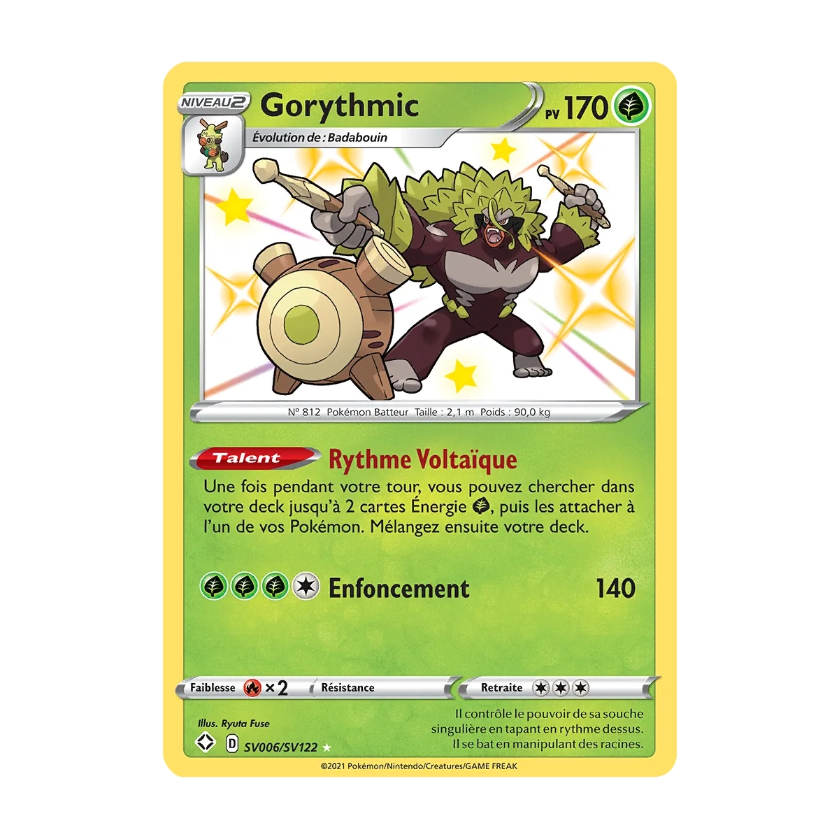 Gorythmic SV006/SV122 : Joyau Chromatique rare de l'extension Pokémon Destinées Radieuses