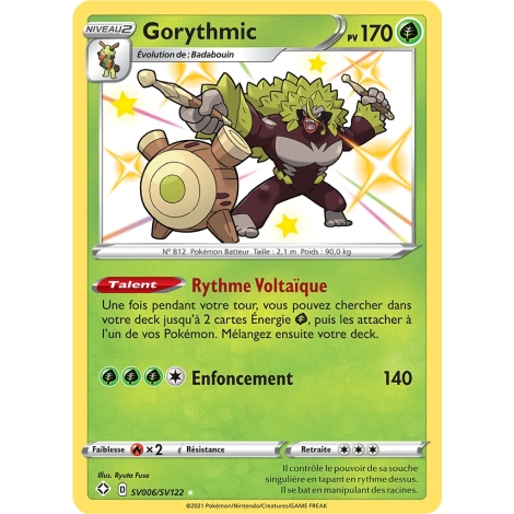 Gorythmic SV006/SV122 : Joyau Chromatique rare de l'extension Pokémon Destinées Radieuses