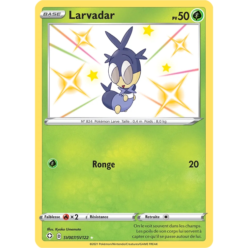 Carte Larvadar - Chromatique rare de Pokémon Destinées Radieuses SV007/SV122