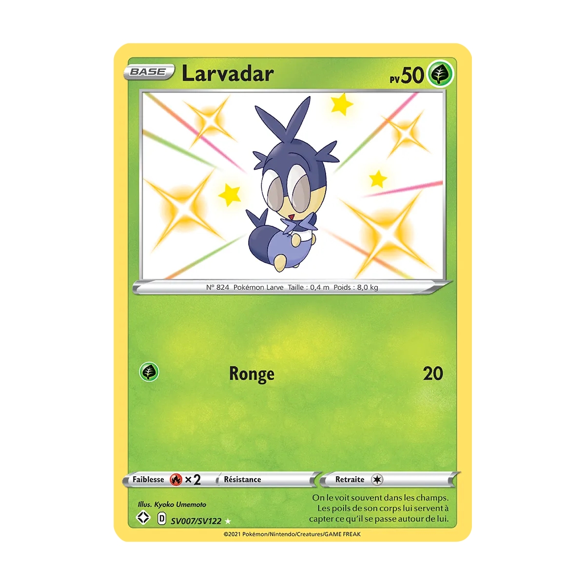 Carte Larvadar - Chromatique rare de Pokémon Destinées Radieuses SV007/SV122