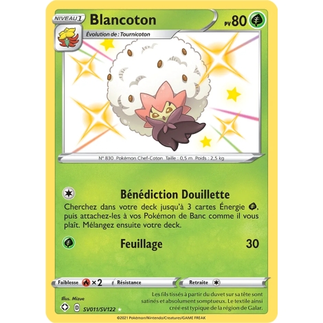 Carte Blancoton - Chromatique rare de Pokémon Destinées Radieuses SV011/SV122