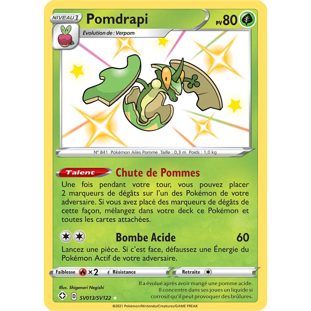 Carte Pomdrapi - Chromatique rare de Pokémon Destinées Radieuses SV013/SV122