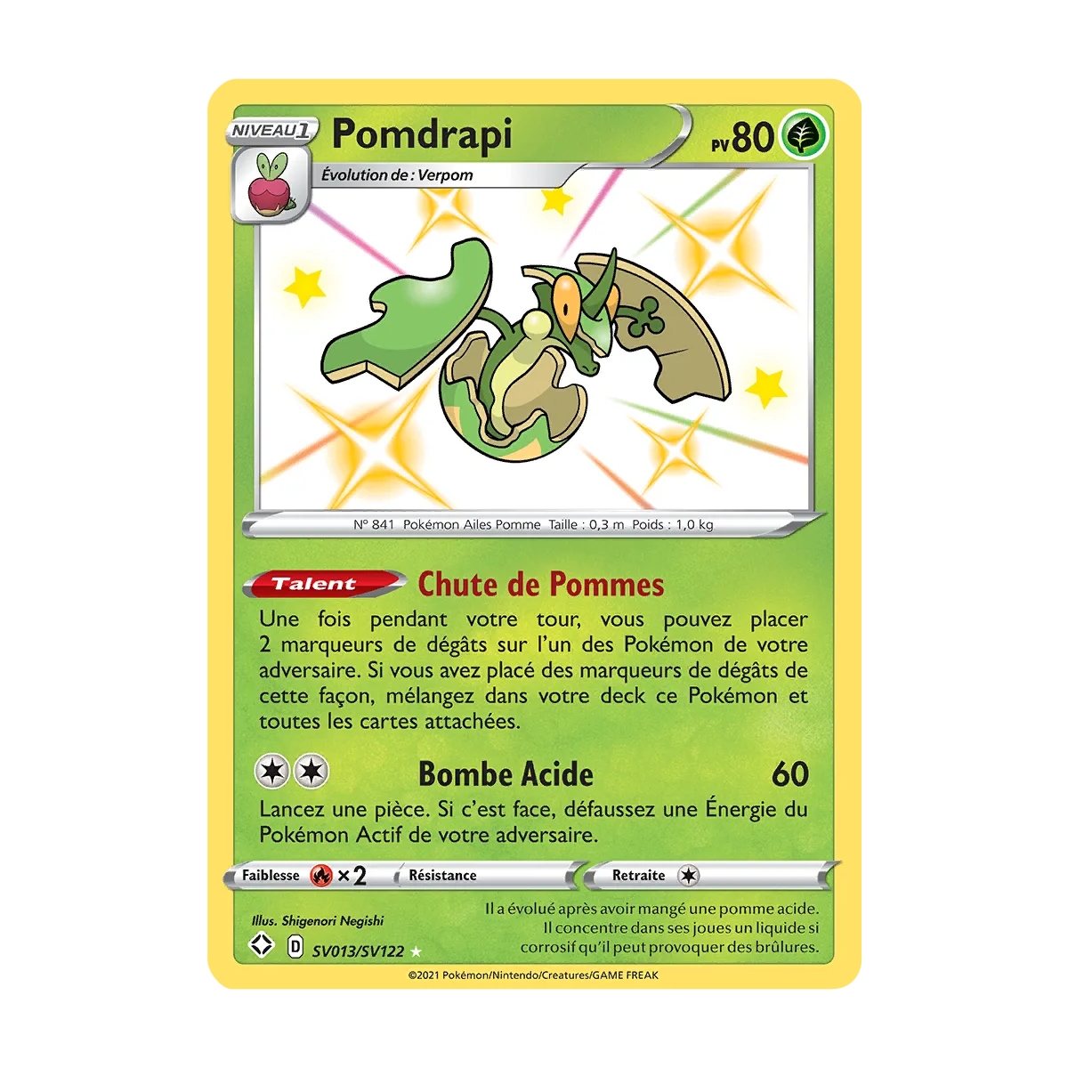 Carte Pomdrapi - Chromatique rare de Pokémon Destinées Radieuses SV013/SV122