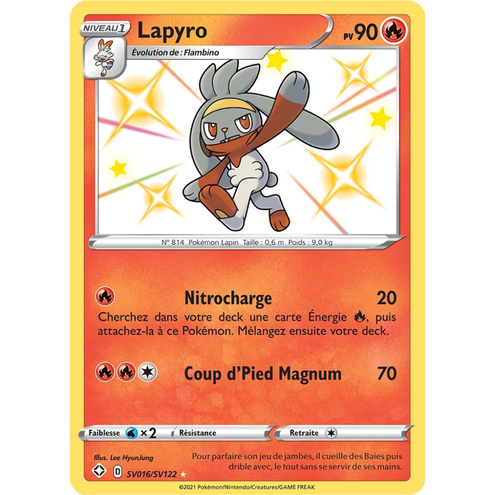 Carte Lapyro - Chromatique rare de Pokémon Destinées Radieuses SV016/SV122