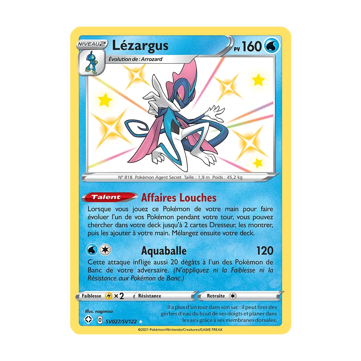 Lézargus SV027/SV122 : Joyau Chromatique rare de l'extension Pokémon Destinées Radieuses