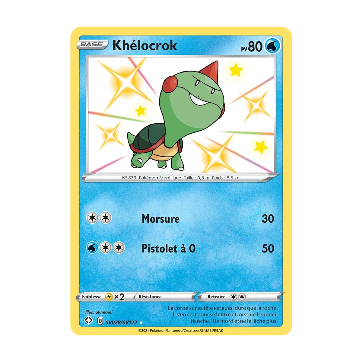 Carte Khélocrok - Chromatique rare de Pokémon Destinées Radieuses SV028/SV122