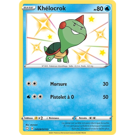 Carte Khélocrok - Chromatique rare de Pokémon Destinées Radieuses SV028/SV122