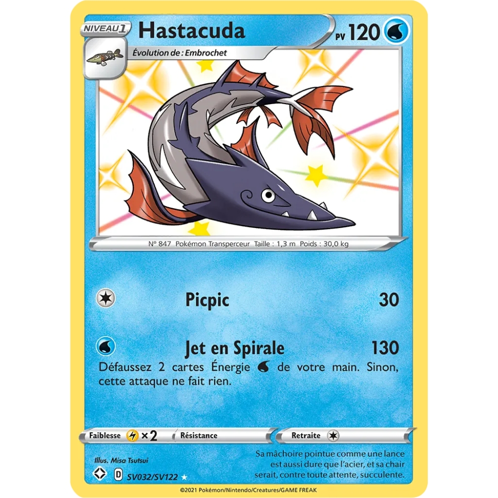 Carte Hastacuda - Chromatique rare de Pokémon Destinées Radieuses SV032/SV122