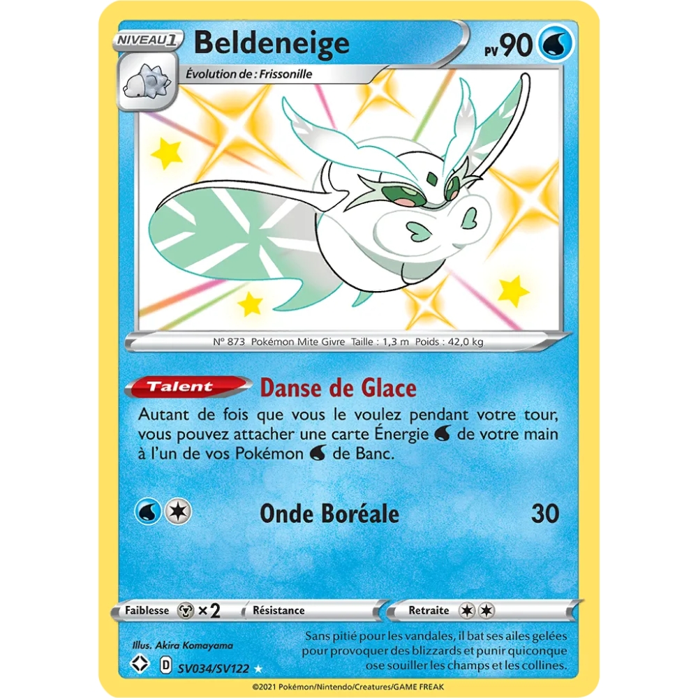 Carte Beldeneige - Chromatique rare de Pokémon Destinées Radieuses SV034/SV122