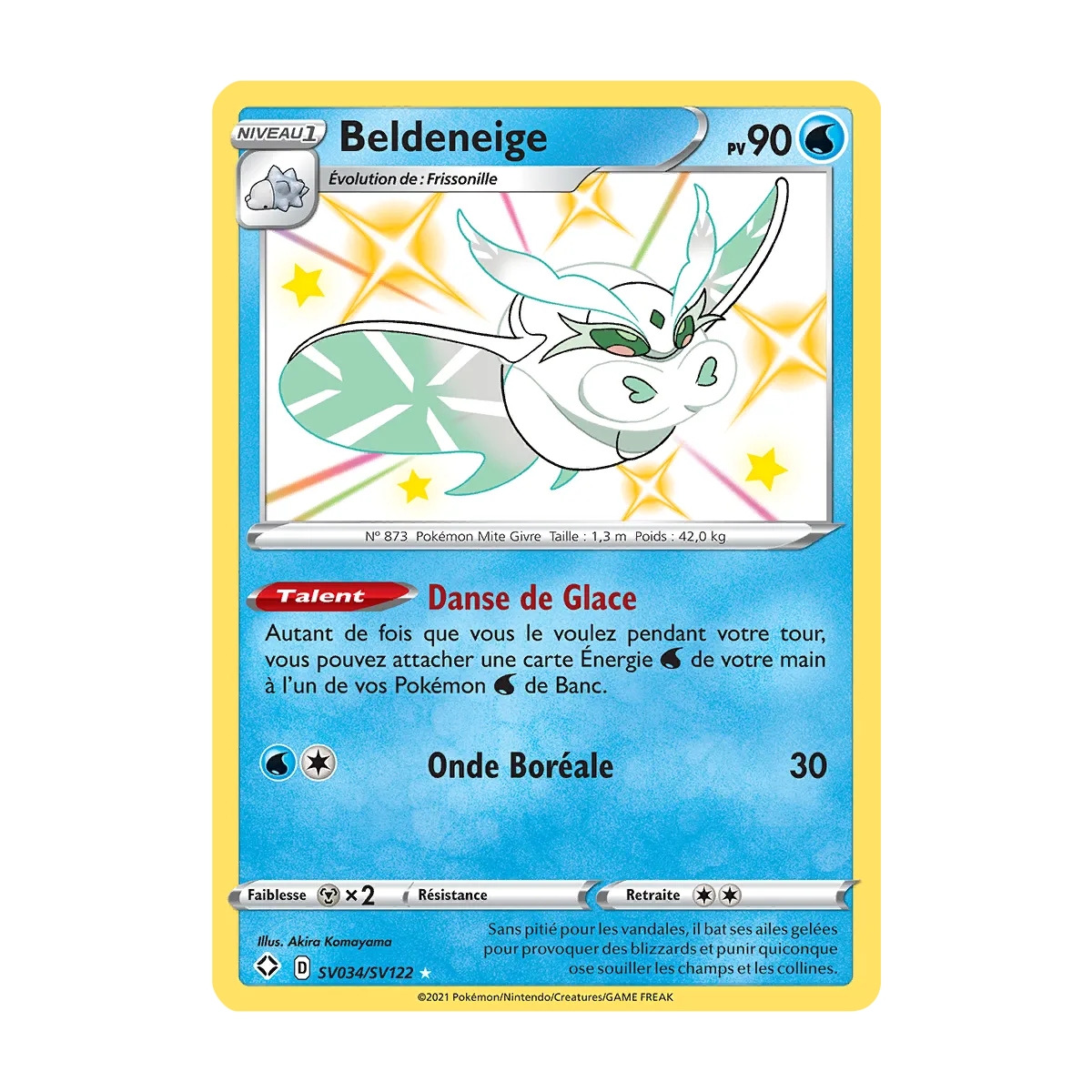 Carte Beldeneige - Chromatique rare de Pokémon Destinées Radieuses SV034/SV122