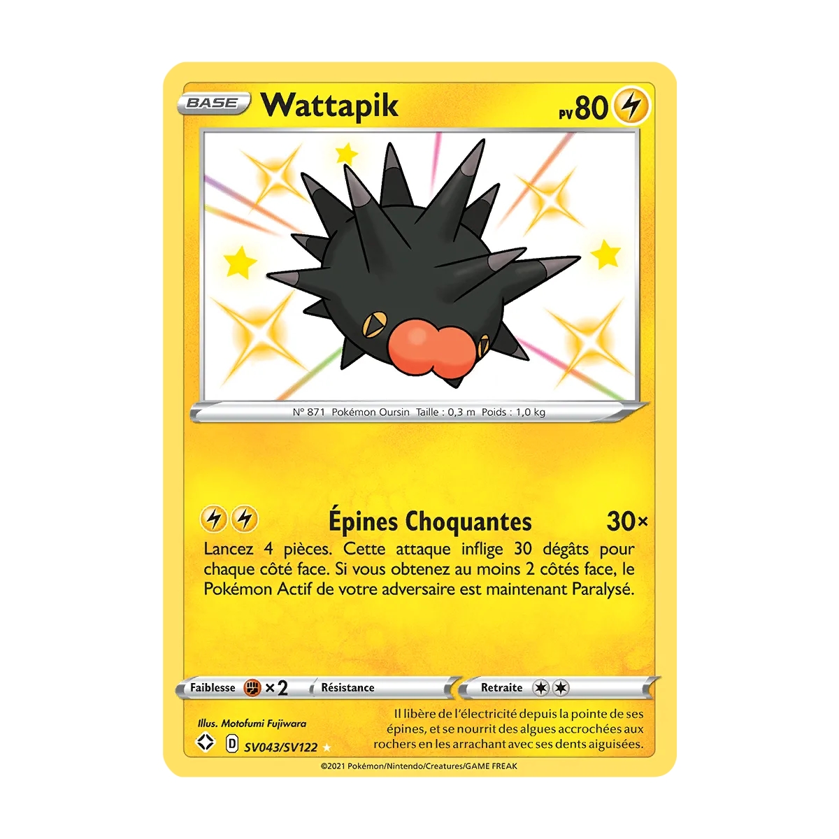 Wattapik SV043/SV122 : Joyau Chromatique rare de l'extension Pokémon Destinées Radieuses