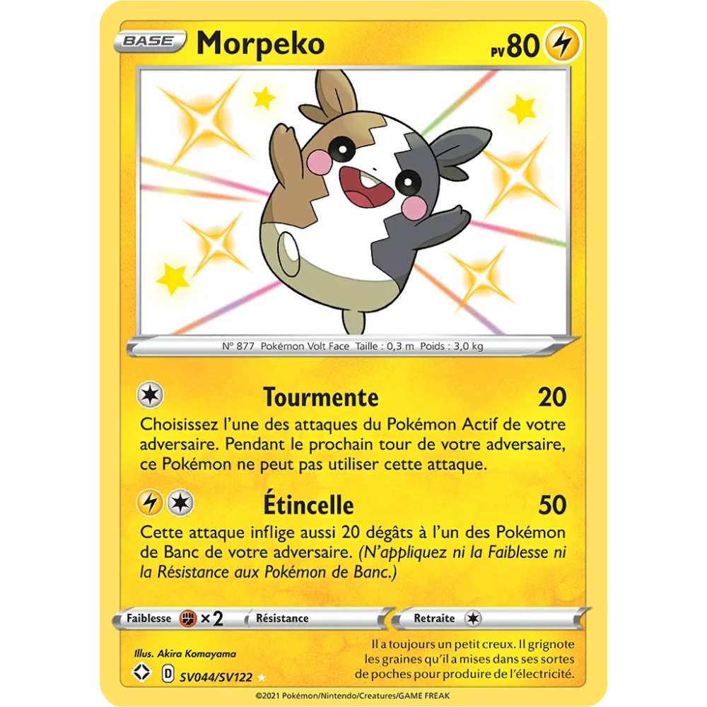 Découvrez Morpeko, carte Chromatique rare de la série Destinées Radieuses