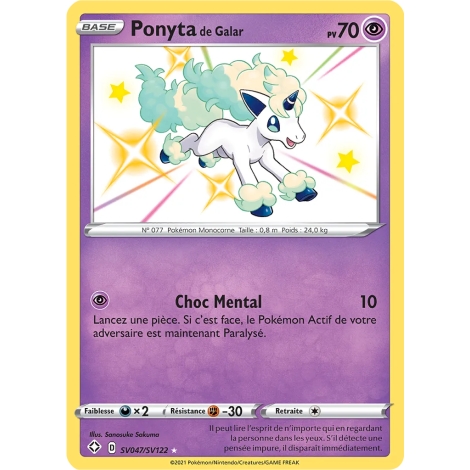 Découvrez Ponyta de Galar, carte Chromatique rare de la série Destinées Radieuses