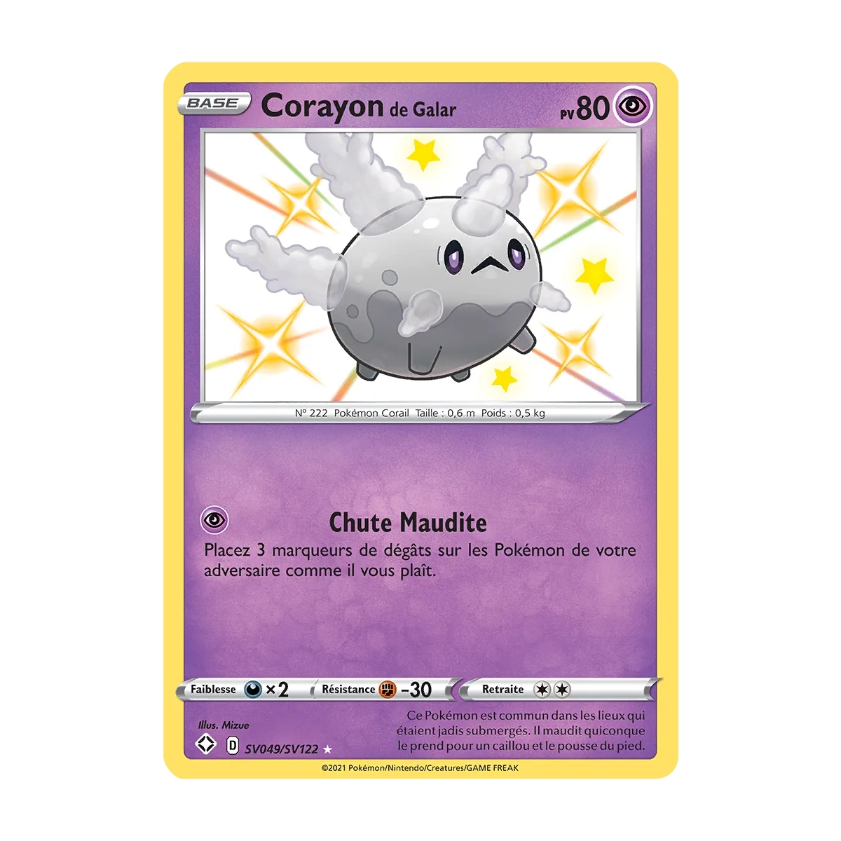 Carte Corayon de Galar - Chromatique rare de Pokémon Destinées Radieuses SV049/SV122