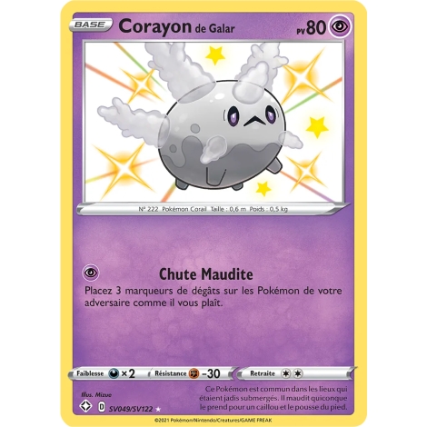 Carte Corayon de Galar - Chromatique rare de Pokémon Destinées Radieuses SV049/SV122