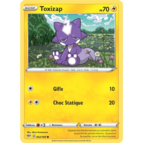 Toxizap 062/189 : Joyau Commune (Brillante) de l'extension Pokémon Épée et Bouclier Ténèbres Embrasées