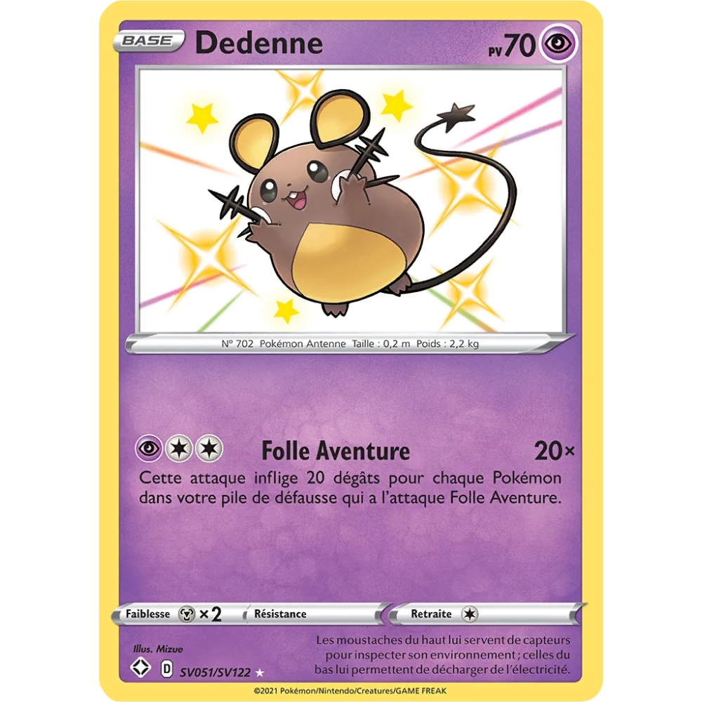 Dedenne SV051/SV122 : Joyau Chromatique rare de l'extension Pokémon Destinées Radieuses