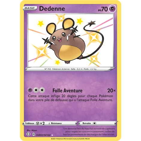 Dedenne SV051/SV122 : Joyau Chromatique rare de l'extension Pokémon Destinées Radieuses