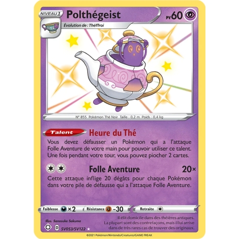 Carte Polthégeist - Chromatique rare de Pokémon Destinées Radieuses SV053/SV122