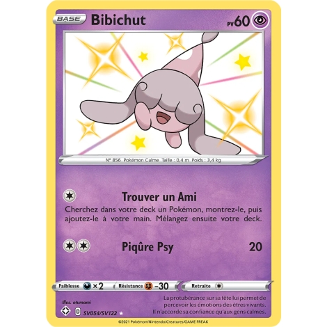 Carte Bibichut - Chromatique rare de Pokémon Destinées Radieuses SV054/SV122