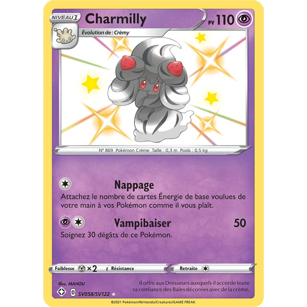 Carte Charmilly - Chromatique rare de Pokémon Destinées Radieuses SV058/SV122