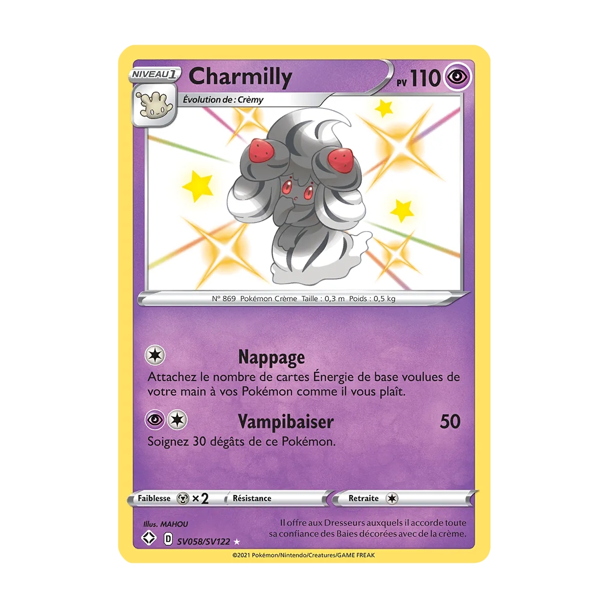 Carte Charmilly - Chromatique rare de Pokémon Destinées Radieuses SV058/SV122