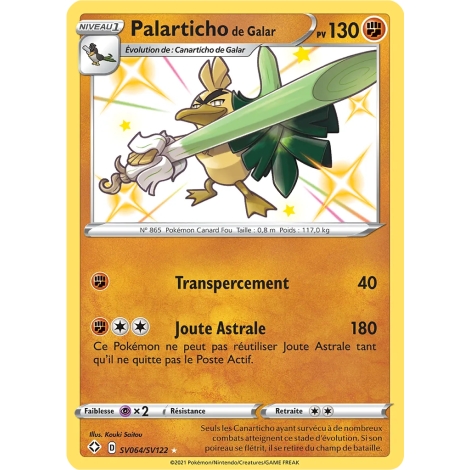 Carte Palarticho de Galar - Chromatique rare de Pokémon Destinées Radieuses SV064/SV122