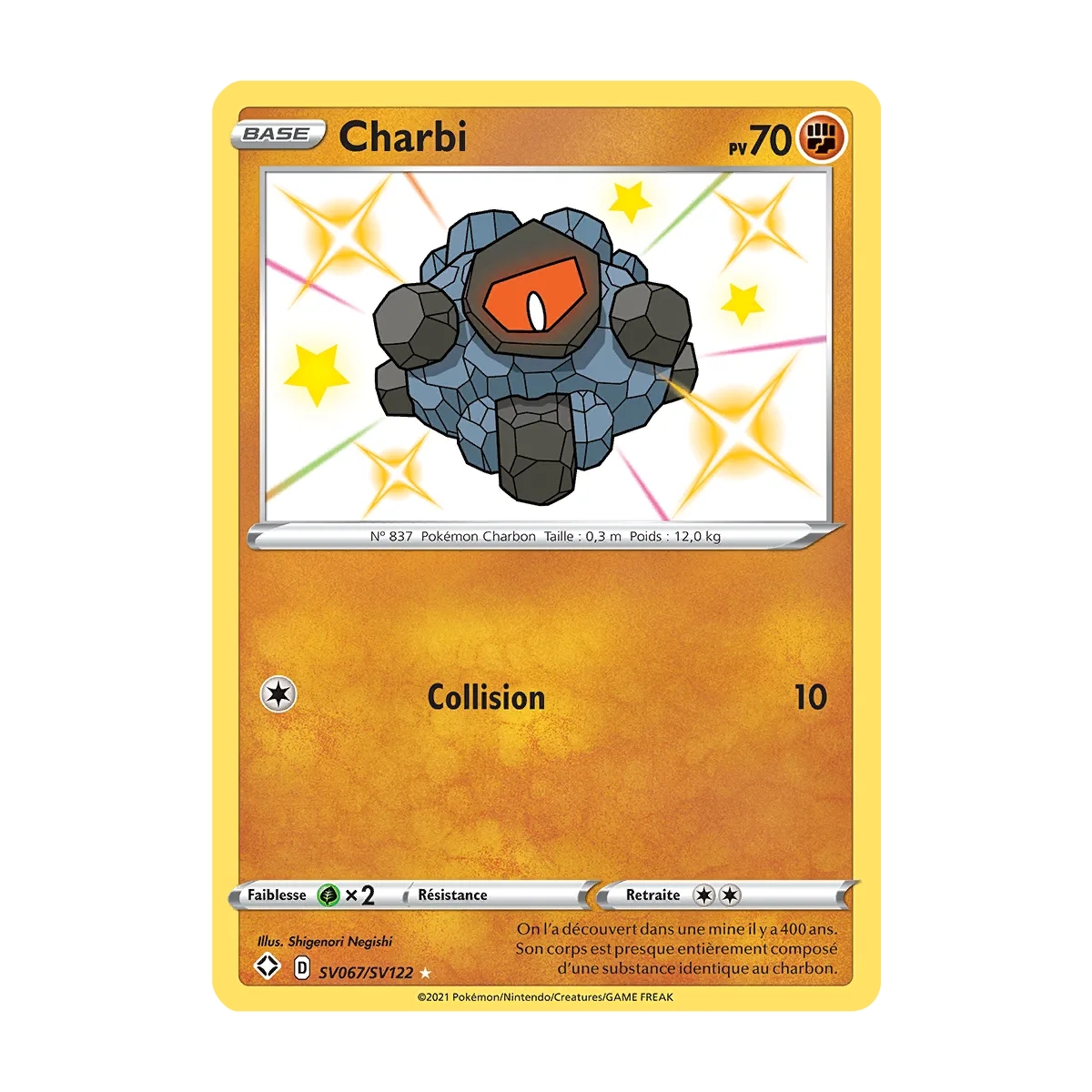 Carte Charbi - Chromatique rare de Pokémon Destinées Radieuses SV067/SV122