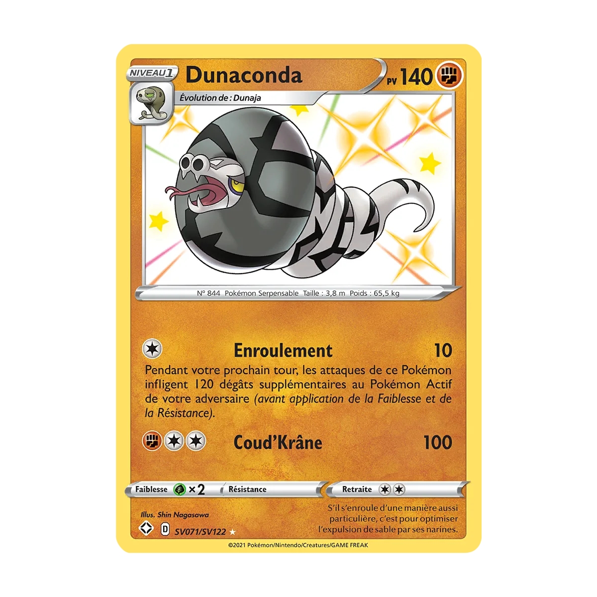 Dunaconda SV071/SV122 : Joyau Chromatique rare de l'extension Pokémon Destinées Radieuses