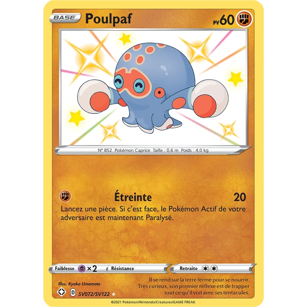 Poulpaf SV072/SV122 : Joyau Chromatique rare de l'extension Pokémon Destinées Radieuses