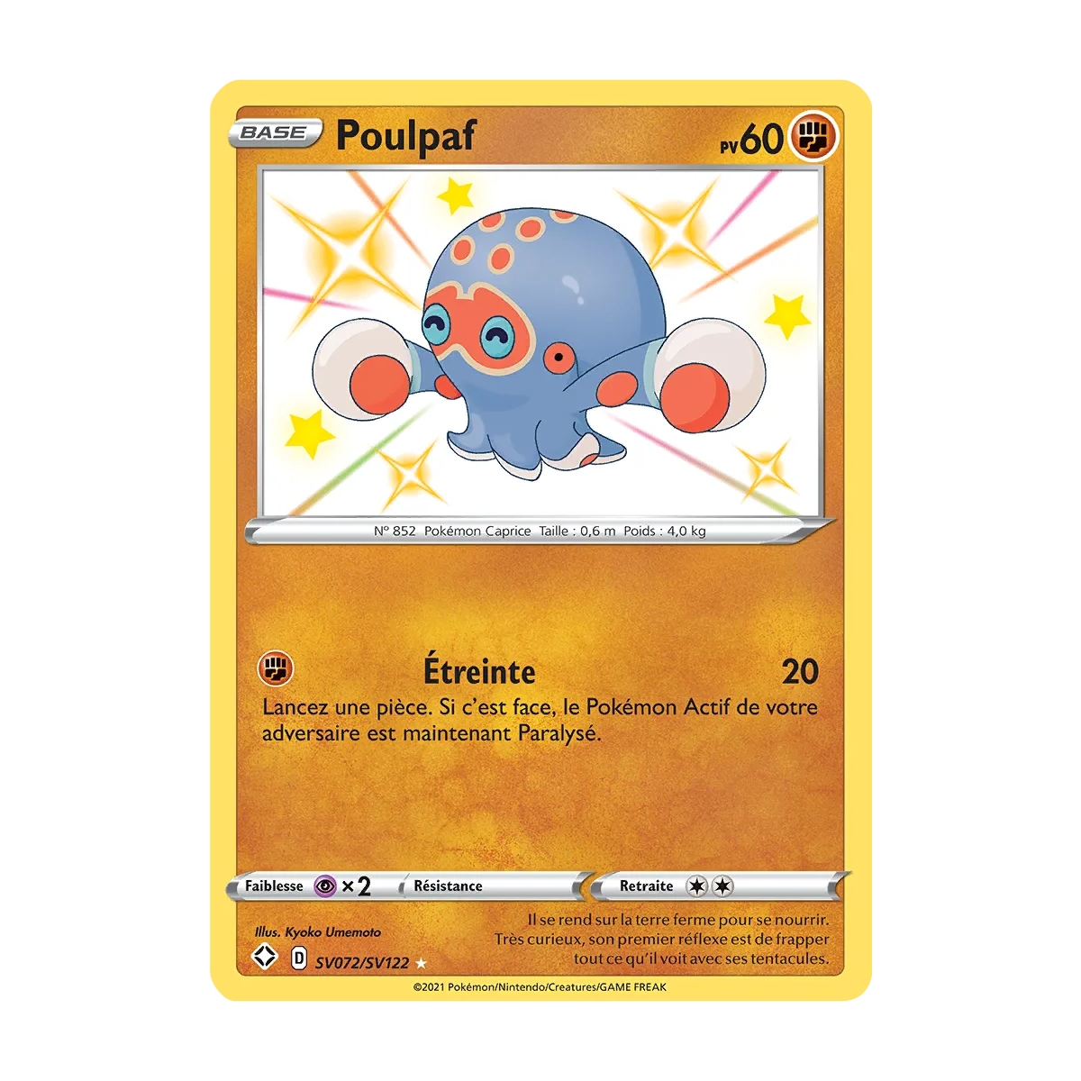 Poulpaf SV072/SV122 : Joyau Chromatique rare de l'extension Pokémon Destinées Radieuses