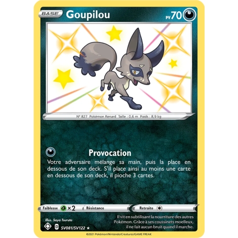 Carte Goupilou - Chromatique rare de Pokémon Destinées Radieuses SV081/SV122