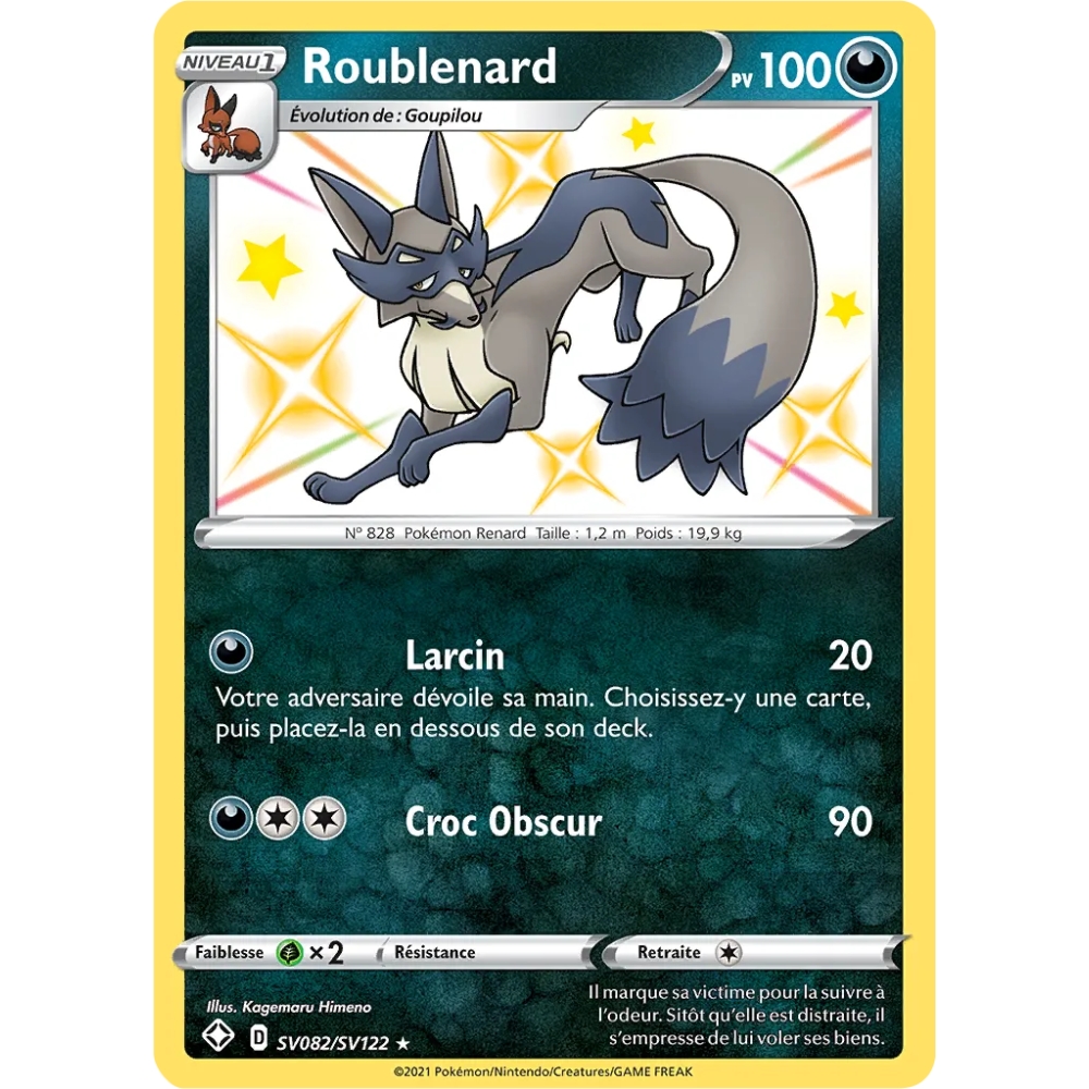 Carte Roublenard - Chromatique rare de Pokémon Destinées Radieuses SV082/SV122