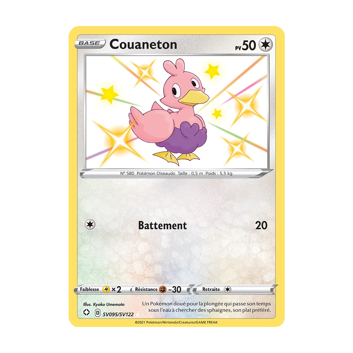 Carte Couaneton - Chromatique rare de Pokémon Destinées Radieuses SV095/SV122