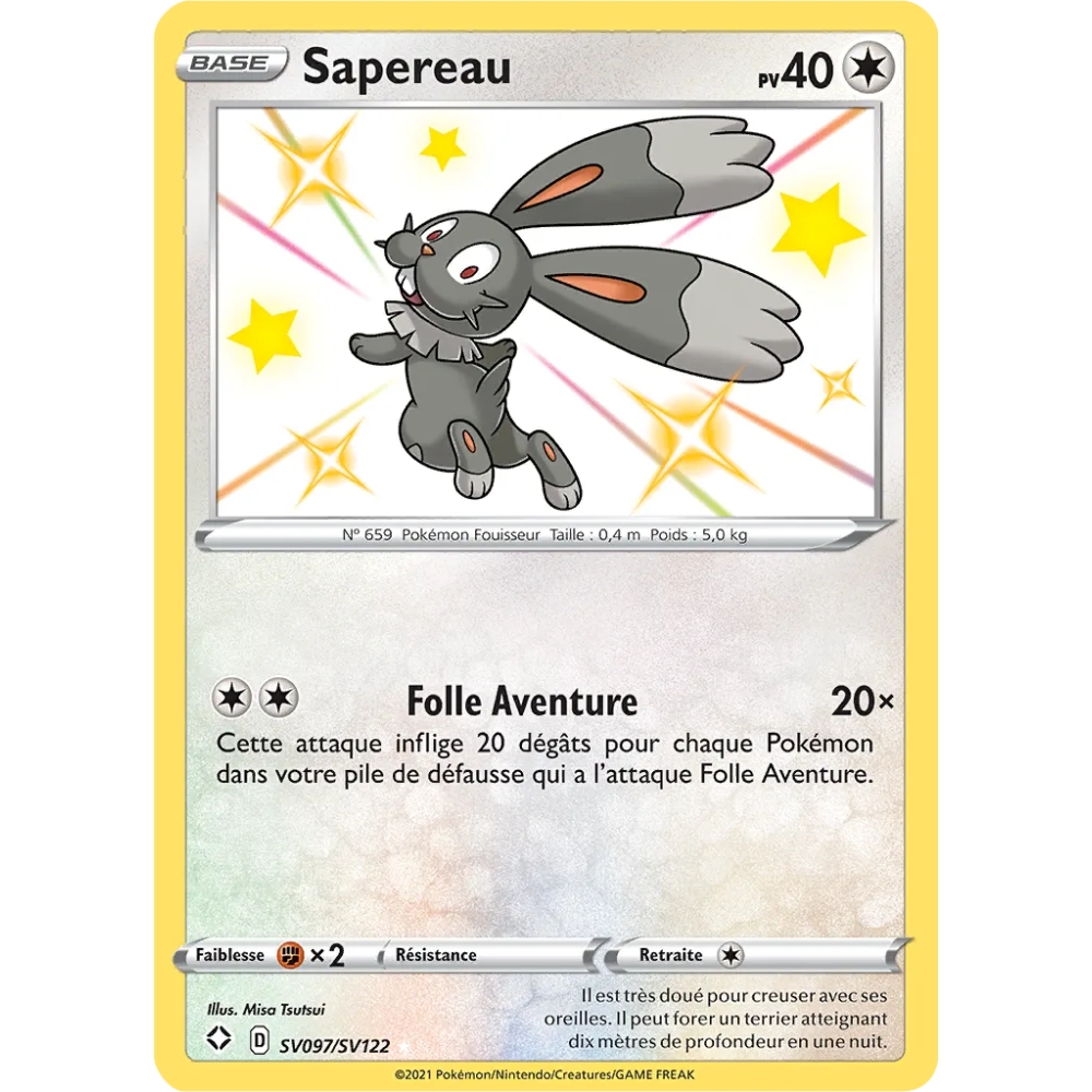 Carte Sapereau - Chromatique rare de Pokémon Destinées Radieuses SV097/SV122