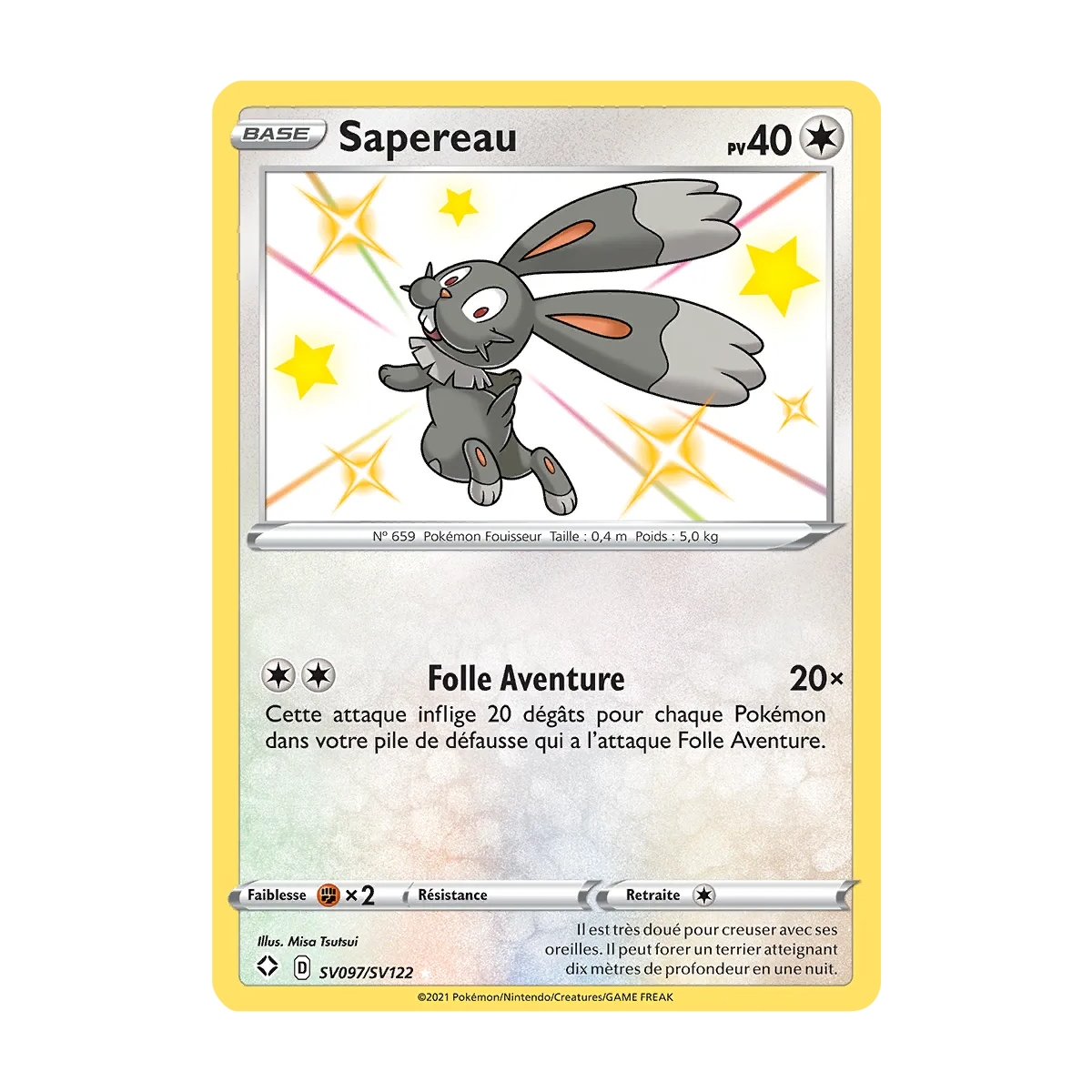 Carte Sapereau - Chromatique rare de Pokémon Destinées Radieuses SV097/SV122