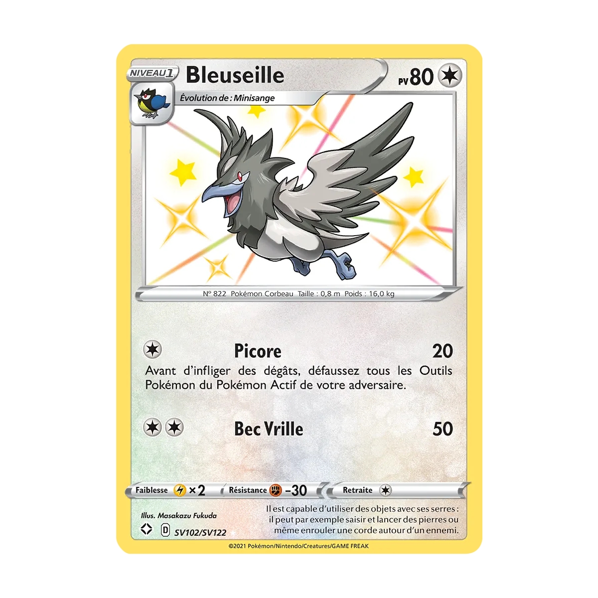 Bleuseille SV102/SV122 : Joyau Chromatique rare de l'extension Pokémon Destinées Radieuses