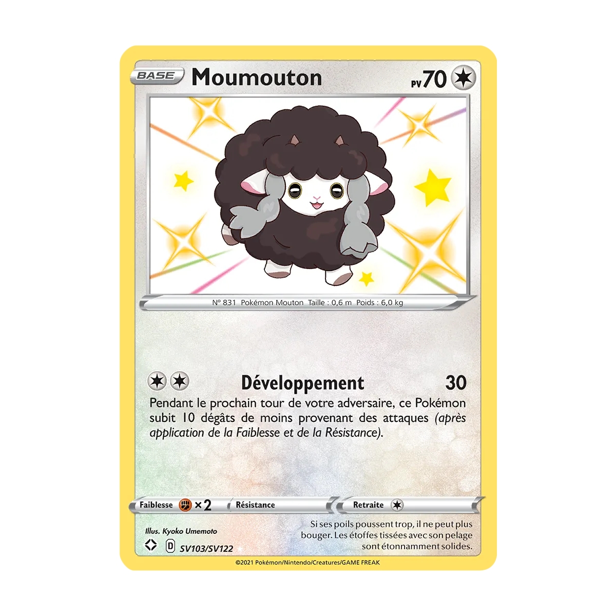 Carte Moumouton - Chromatique rare de Pokémon Destinées Radieuses SV103/SV122