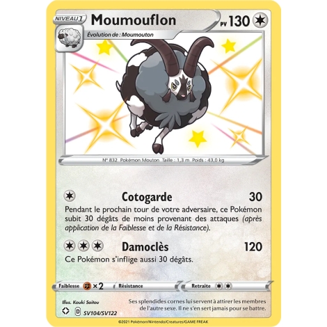 Carte Moumouflon - Chromatique rare de Pokémon Destinées Radieuses SV104/SV122